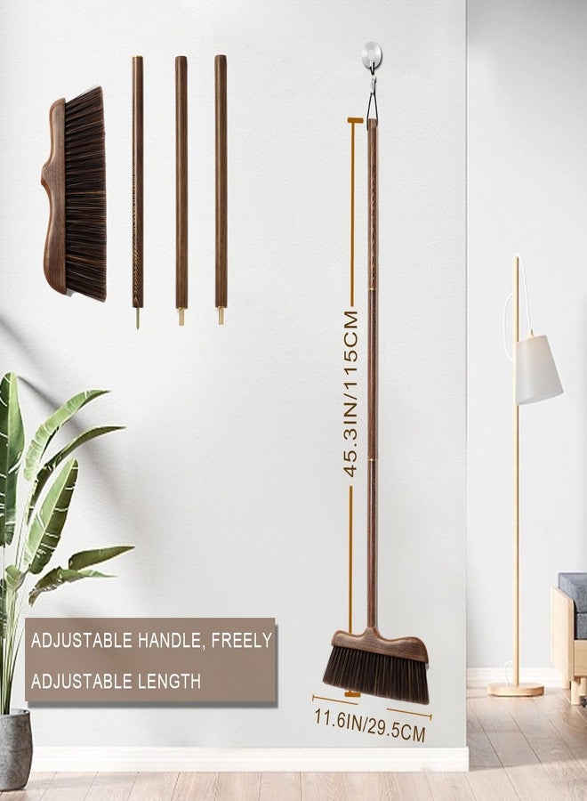 Xifando Wood Angle Broom – 44.8” Wooden Handle Compact Brooms for Indoor Kitchen – Soft PP Bristles, Durable Sweeping Broom - Image 3